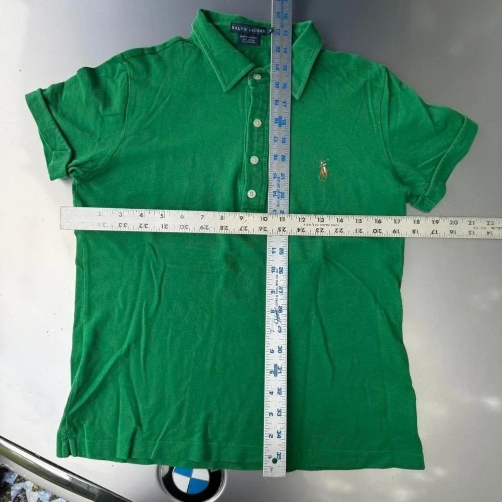 Vtg Green Ralph Lauren four button polo shirt
